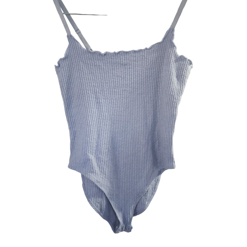 Forever 21 Light Blue Ribbed Bodysuit Size Medium